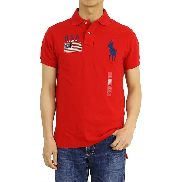 POLO ポロラルフローレン　ビッグポニー　USAフラッグ　ポロシャツ　Lサイズ POLO RALPH LAUREN ポロ ラルフローレン ポロシャツ メンズ